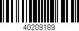 Código de barras (EAN, GTIN, SKU, ISBN): '40209189'