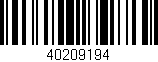 Código de barras (EAN, GTIN, SKU, ISBN): '40209194'