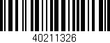 Código de barras (EAN, GTIN, SKU, ISBN): '40211326'