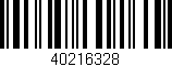 Código de barras (EAN, GTIN, SKU, ISBN): '40216328'