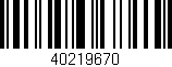 Código de barras (EAN, GTIN, SKU, ISBN): '40219670'