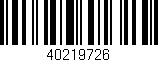 Código de barras (EAN, GTIN, SKU, ISBN): '40219726'