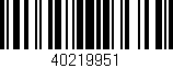 Código de barras (EAN, GTIN, SKU, ISBN): '40219951'