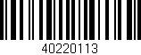 Código de barras (EAN, GTIN, SKU, ISBN): '40220113'