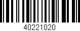 Código de barras (EAN, GTIN, SKU, ISBN): '40221020'
