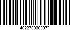 Código de barras (EAN, GTIN, SKU, ISBN): '4022703603377'