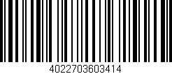 Código de barras (EAN, GTIN, SKU, ISBN): '4022703603414'