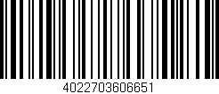 Código de barras (EAN, GTIN, SKU, ISBN): '4022703606651'