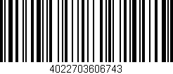 Código de barras (EAN, GTIN, SKU, ISBN): '4022703606743'