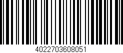 Código de barras (EAN, GTIN, SKU, ISBN): '4022703608051'
