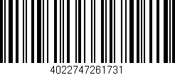Código de barras (EAN, GTIN, SKU, ISBN): '4022747261731'