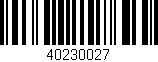 Código de barras (EAN, GTIN, SKU, ISBN): '40230027'