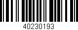 Código de barras (EAN, GTIN, SKU, ISBN): '40230193'