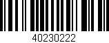 Código de barras (EAN, GTIN, SKU, ISBN): '40230222'