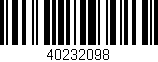 Código de barras (EAN, GTIN, SKU, ISBN): '40232098'