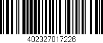 Código de barras (EAN, GTIN, SKU, ISBN): '402327017226'