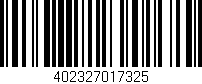 Código de barras (EAN, GTIN, SKU, ISBN): '402327017325'
