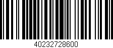 Código de barras (EAN, GTIN, SKU, ISBN): '40232728600'