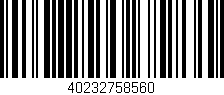 Código de barras (EAN, GTIN, SKU, ISBN): '40232758560'