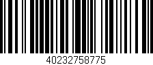 Código de barras (EAN, GTIN, SKU, ISBN): '40232758775'
