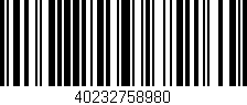 Código de barras (EAN, GTIN, SKU, ISBN): '40232758980'