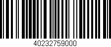 Código de barras (EAN, GTIN, SKU, ISBN): '40232759000'