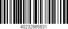 Código de barras (EAN, GTIN, SKU, ISBN): '40232865831'