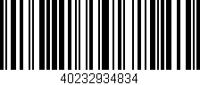 Código de barras (EAN, GTIN, SKU, ISBN): '40232934834'