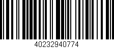 Código de barras (EAN, GTIN, SKU, ISBN): '40232940774'