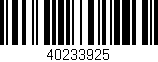 Código de barras (EAN, GTIN, SKU, ISBN): '40233925'