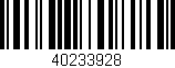 Código de barras (EAN, GTIN, SKU, ISBN): '40233928'