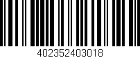 Código de barras (EAN, GTIN, SKU, ISBN): '402352403018'