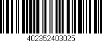 Código de barras (EAN, GTIN, SKU, ISBN): '402352403025'