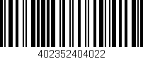 Código de barras (EAN, GTIN, SKU, ISBN): '402352404022'