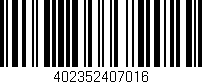 Código de barras (EAN, GTIN, SKU, ISBN): '402352407016'