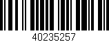 Código de barras (EAN, GTIN, SKU, ISBN): '40235257'