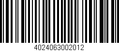 Código de barras (EAN, GTIN, SKU, ISBN): '4024063002012'