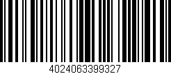 Código de barras (EAN, GTIN, SKU, ISBN): '4024063399327'
