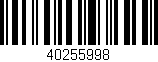 Código de barras (EAN, GTIN, SKU, ISBN): '40255998'