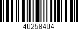 Código de barras (EAN, GTIN, SKU, ISBN): '40258404'