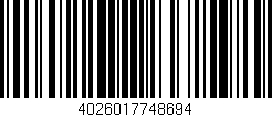 Código de barras (EAN, GTIN, SKU, ISBN): '4026017748694'