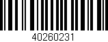 Código de barras (EAN, GTIN, SKU, ISBN): '40260231'
