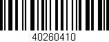 Código de barras (EAN, GTIN, SKU, ISBN): '40260410'