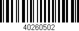 Código de barras (EAN, GTIN, SKU, ISBN): '40260502'