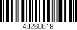 Código de barras (EAN, GTIN, SKU, ISBN): '40260618'