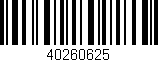 Código de barras (EAN, GTIN, SKU, ISBN): '40260625'