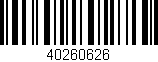 Código de barras (EAN, GTIN, SKU, ISBN): '40260626'