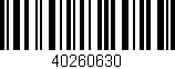 Código de barras (EAN, GTIN, SKU, ISBN): '40260630'