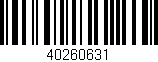 Código de barras (EAN, GTIN, SKU, ISBN): '40260631'