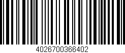 Código de barras (EAN, GTIN, SKU, ISBN): '4026700366402'